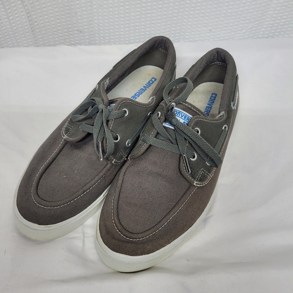 Converse Sea Star Skateboarding Mens 13 Canvas Boat Shoes Grey 124763